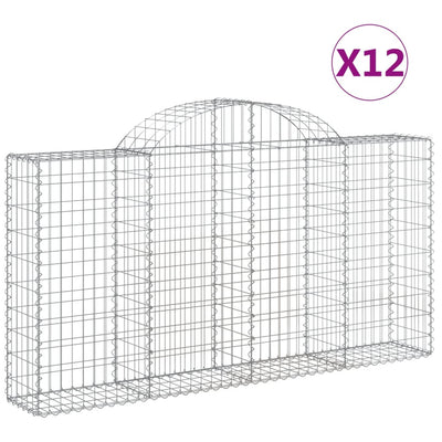 VidaXL Schanskorven 12 st gewelfd 200x30x100 120 cm ijzer