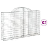 VidaXL Schanskorven 2 st gewelfd 200x30x120 140 cm ijzer - afbeelding 2