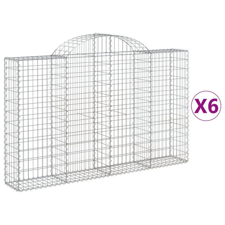 VidaXL Schanskorven 6 st gewelfd 200x30x120 140 cm ijzer