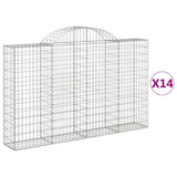 VidaXL Schanskorven 14 st gewelfd 200x30x120 140 cm ijzer - afbeelding 2