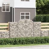 VidaXL Schanskorven 14 st gewelfd 200x30x120 140 cm ijzer - afbeelding 1