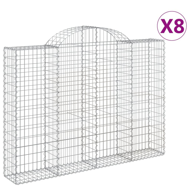 VidaXL Schanskorven 8 st gewelfd 200x30x140 160 cm ijzer