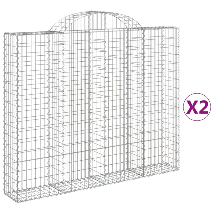 VidaXL Schanskorven 2 st gewelfd 200x30x160 180 cm ijzer