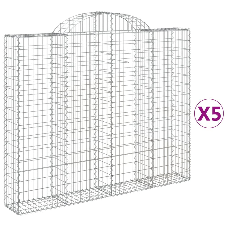 VidaXL Schanskorven 5 st gewelfd 200x30x160 180 cm ijzer