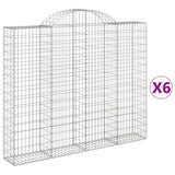 VidaXL Schanskorven 6 st gewelfd 200x30x160 180 cm ijzer - afbeelding 2