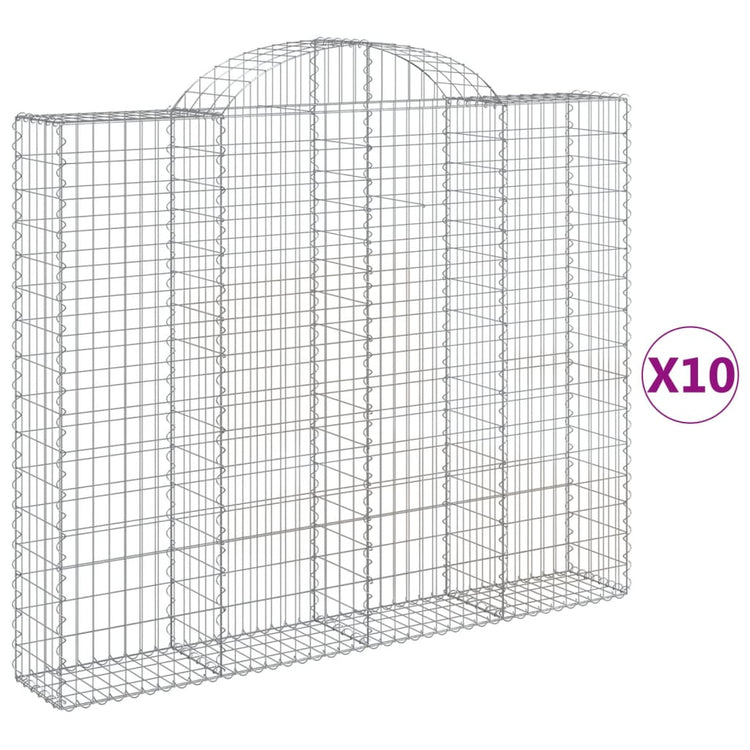 VidaXL Schanskorven 10 st gewelfd 200x30x160 180 cm ijzer