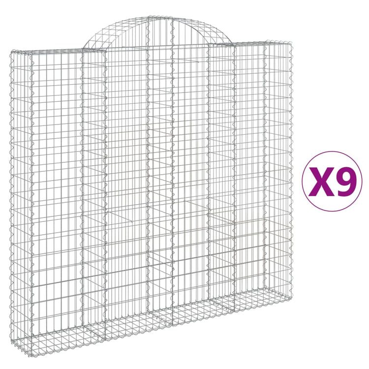 VidaXL Schanskorven 9 st gewelfd 200x30x180 200 cm ijzer