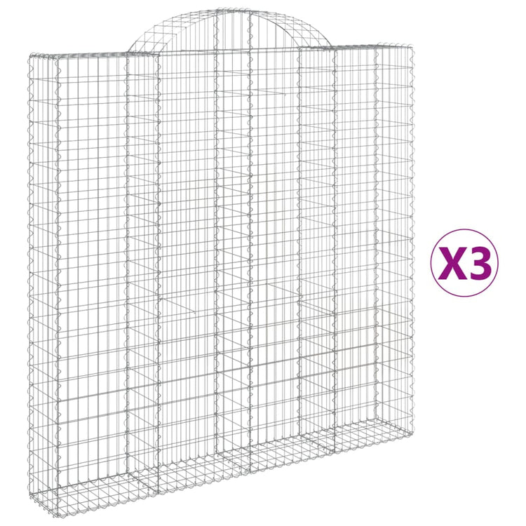 VidaXL Schanskorven 3 st gewelfd 200x30x200 220 cm ijzer