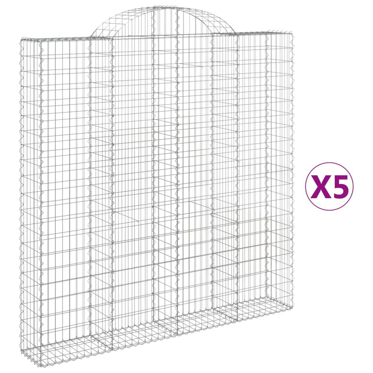 VidaXL Schanskorven 5 st gewelfd 200x30x200 220 cm ijzer