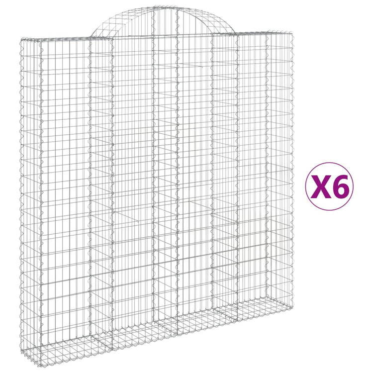 VidaXL Schanskorven 6 st gewelfd 200x30x200 220 cm ijzer