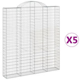 VidaXL Schanskorven 5 st gewelfd 200x30x220 240 cm ijzer - afbeelding 2