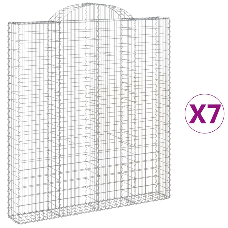 VidaXL Schanskorven 7 st gewelfd 200x30x220 240 cm ijzer
