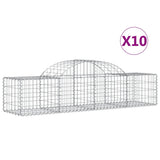 VidaXL Schanskorven 10 st gewelfd 200x50x40 60 cm gegalvaniseerd ijzer - afbeelding 2