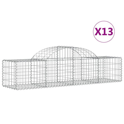 VidaXL Schanskorven 13 st gewelfd 200x50x40 60 cm gegalvaniseerd ijzer