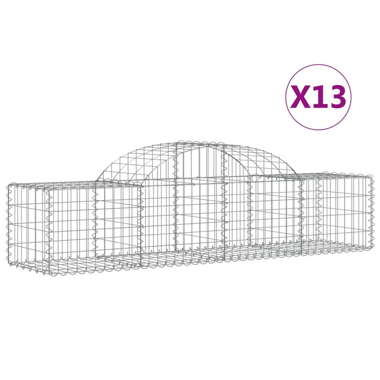 VidaXL Schanskorven 13 st gewelfd 200x50x40 60 cm gegalvaniseerd ijzer