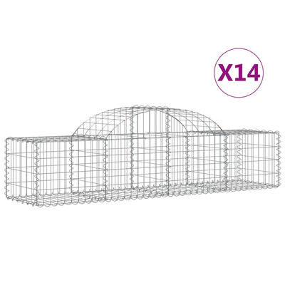 VidaXL Schanskorven 14 st gewelfd 200x50x40 60 cm gegalvaniseerd ijzer