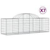 VidaXL Schanskorven 7 st gewelfd 200x50x60 80 cm gegalvaniseerd ijzer - afbeelding 2