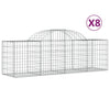 VidaXL Schanskorven 8 st gewelfd 200x50x60 80 cm gegalvaniseerd ijzer