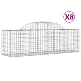 VidaXL Schanskorven 8 st gewelfd 200x50x60 80 cm gegalvaniseerd ijzer - afbeelding 2