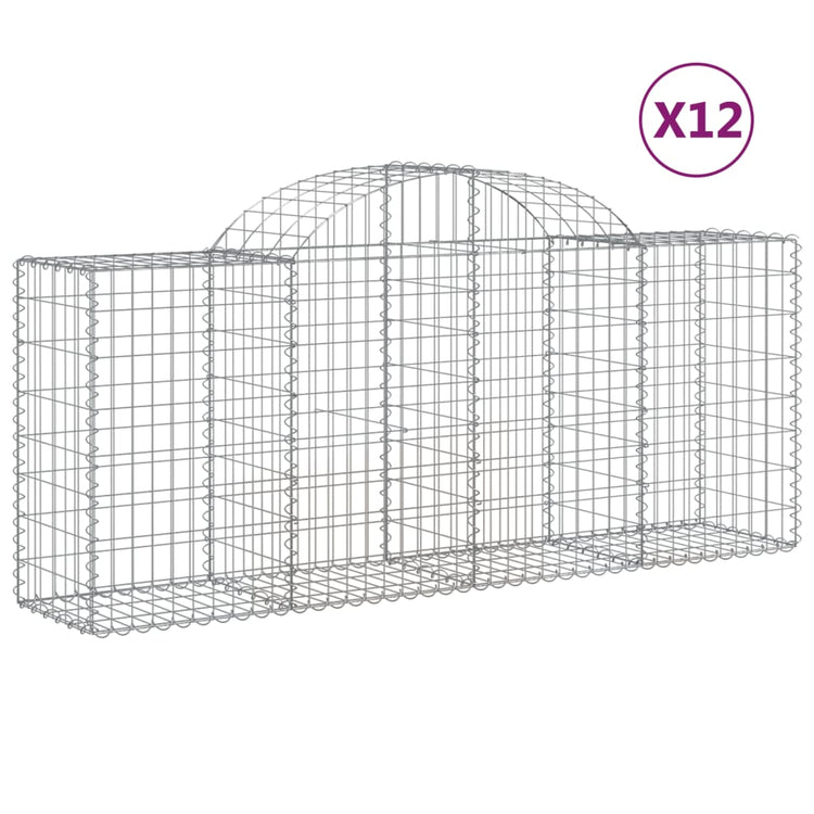 VidaXL Schanskorven 12 st gewelfd 200x50x80 100 cm ijzer
