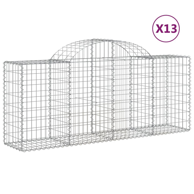 VidaXL Schanskorven 13 st gewelfd 200x50x80 100 cm ijzer