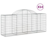 VidaXL Schanskorven 14 st gewelfd 200x50x80 100 cm ijzer - afbeelding 2