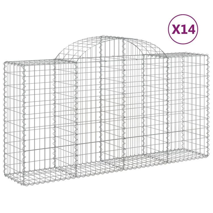 VidaXL Schanskorven 14 st gewelfd 200x50x100 120 cm ijzer