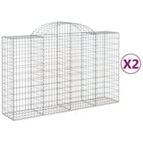 VidaXL Schanskorven 2 st gewelfd 200x50x120 140 cm ijzer - afbeelding 2