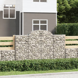 VidaXL Schanskorven 2 st gewelfd 200x50x120 140 cm ijzer - afbeelding 1