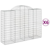 VidaXL Schanskorven 6 st gewelfd 200x50x140 160 cm ijzer - afbeelding 2