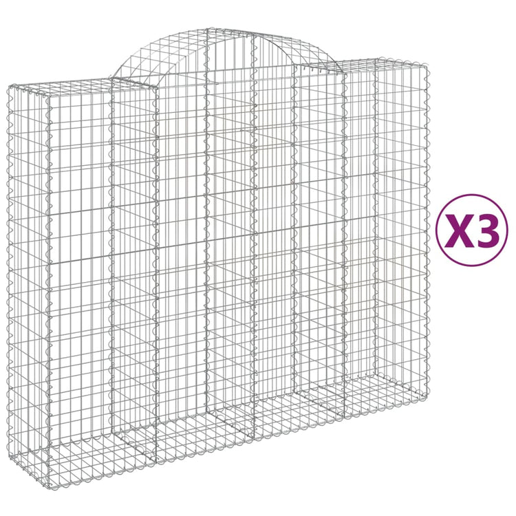 VidaXL Schanskorven 3 st gewelfd 200x50x160 180 cm ijzer