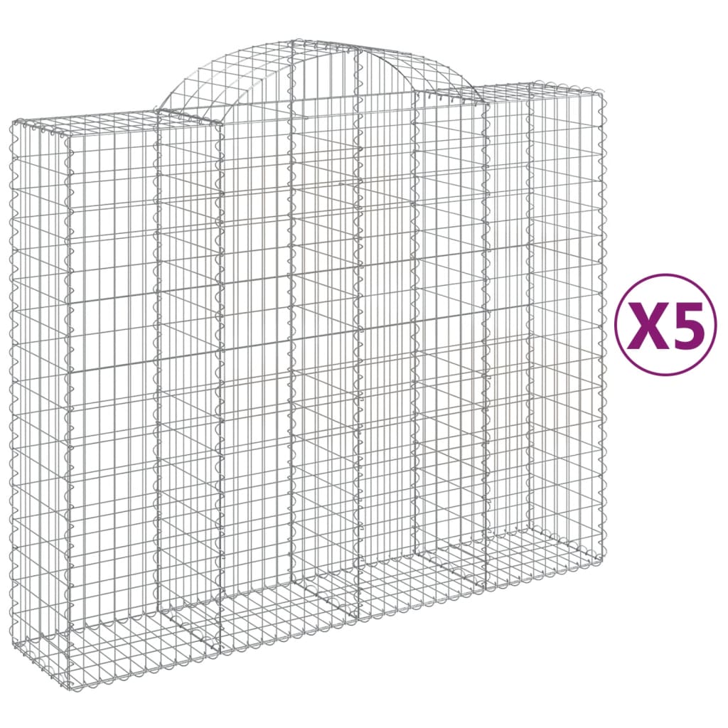 VidaXL Schanskorven 5 st gewelfd 200x50x160 180 cm ijzer