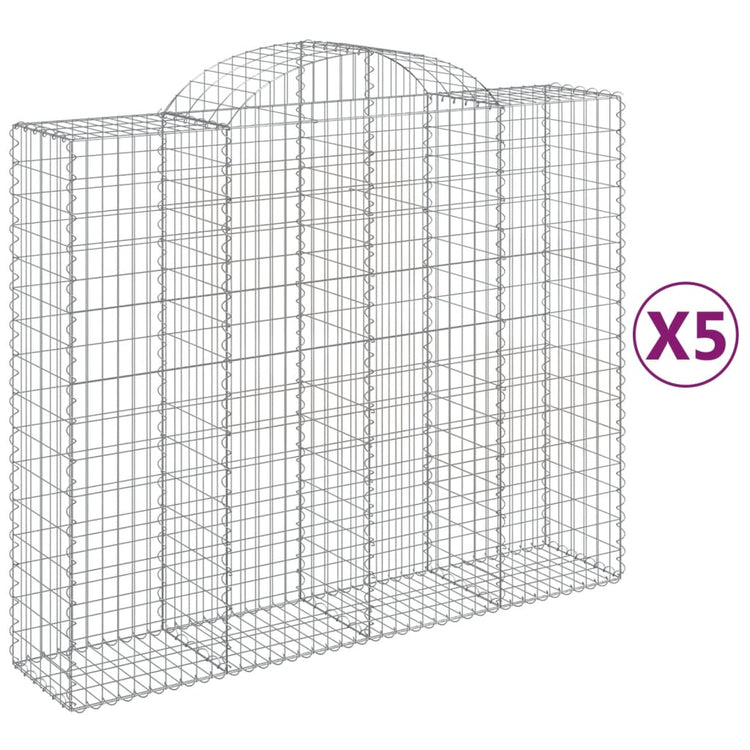 VidaXL Schanskorven 5 st gewelfd 200x50x160 180 cm ijzer