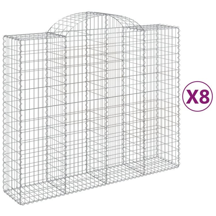 VidaXL Schanskorven 8 st gewelfd 200x50x160 180 cm ijzer