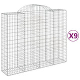 VidaXL Schanskorven 9 st gewelfd 200x50x160 180 cm ijzer - afbeelding 2