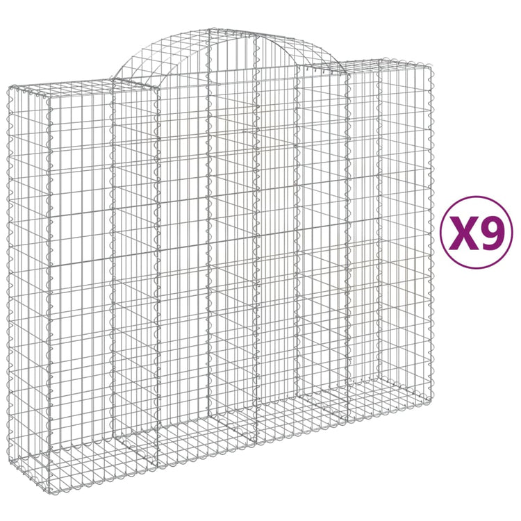 VidaXL Schanskorven 9 st gewelfd 200x50x160 180 cm ijzer