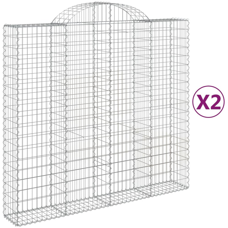 VidaXL Schanskorven 2 st gewelfd 200x50x180 200 cm ijzer