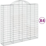 VidaXL Schanskorven 4 st gewelfd 200x50x180 200 cm ijzer - afbeelding 2