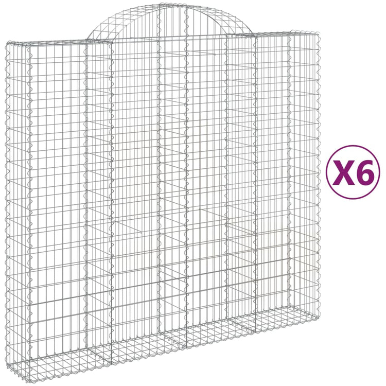 VidaXL Schanskorven 6 st gewelfd 200x50x180 200 cm ijzer