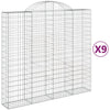 VidaXL Schanskorven 9 st gewelfd 200x50x180 200 cm ijzer