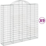 VidaXL Schanskorven 9 st gewelfd 200x50x180 200 cm ijzer - afbeelding 2
