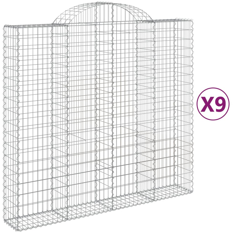 VidaXL Schanskorven 9 st gewelfd 200x50x180 200 cm ijzer