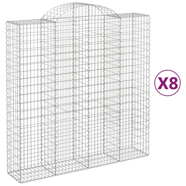 VidaXL Schanskorven 8 st gewelfd 200x50x200 220 cm ijzer