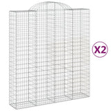 VidaXL Schanskorven 2 st gewelfd 200x50x220 240 cm ijzer - afbeelding 2