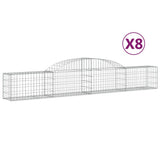 VidaXL Schanskorven 8 st gewelfd 300x30x40 60 cm ijzer - afbeelding 2