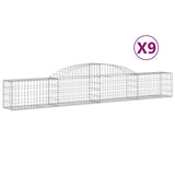 VidaXL Schanskorven 9 st gewelfd 300x30x40 60 cm gegalvaniseerd ijzer - afbeelding 2