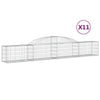 VidaXL Schanskorven 11 st gewelfd 300x30x40 60 cm gegalvaniseerd ijzer