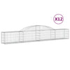 VidaXL Schanskorven 12 st gewelfd 300x30x40 60 cm gegalvaniseerd ijzer