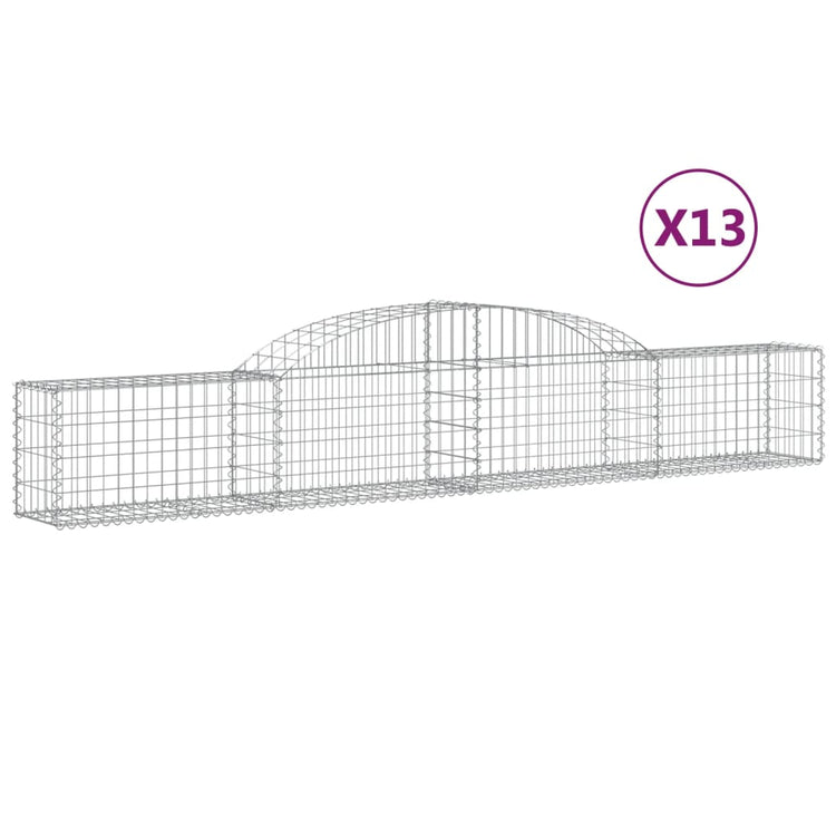 VidaXL Schanskorven 13 st gewelfd 300x30x40 60 cm gegalvaniseerd ijzer