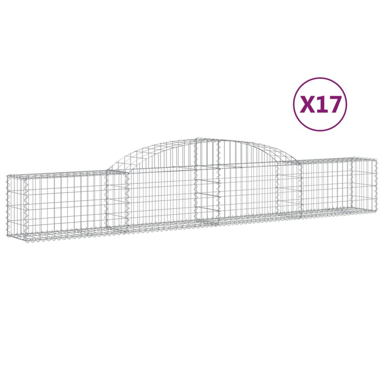 VidaXL Schanskorven 17 st gewelfd 300x30x40 60 cm gegalvaniseerd ijzer